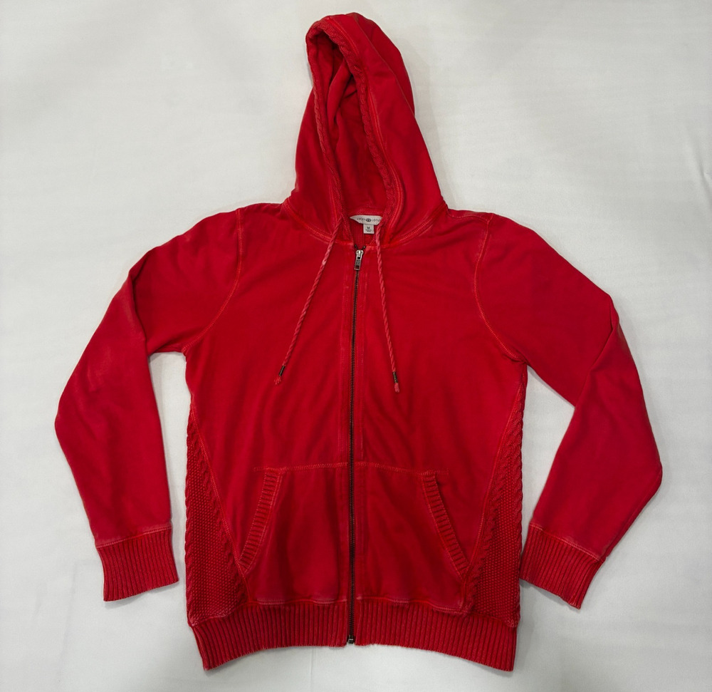 LUCKY LOTUS Women's Zip Up Distressed Style Size M Red